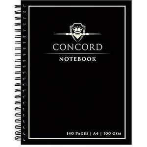 Spirálfüzet A4 vonalas 70lap CONCORD fekete