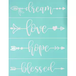 Stencil sablon 215x275mm dream, love, hope, blessed