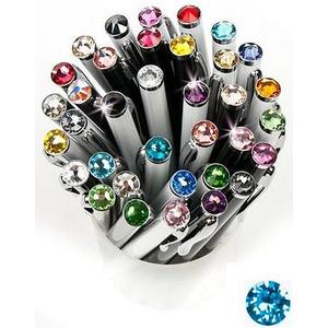 Swarovski toll E. fehér testű Aquakék Kristály Gravírozható Made With Swarovski Elements