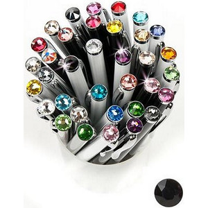 Swarovski toll E. fehér testű Éjfekete Kristály Gravírozható Made With Swarovski Elements