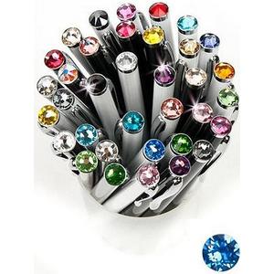 Swarovski toll E. fekete testű Zafírkék Kristály Gravírozható Made With Swarovski Elements