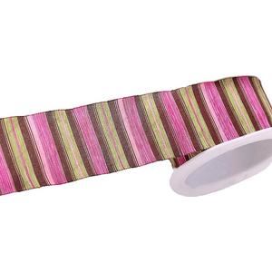 Szalag textil csíkos zöld/barn 38mm