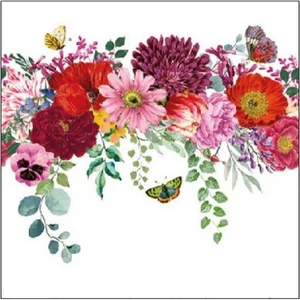 Szalvéta 25x25cm Flower Border White 20db-os 