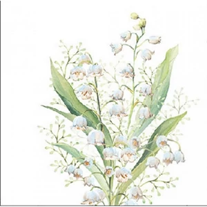 Szalvéta 25x25cm Lily of the valley white 20db-os