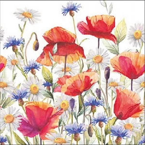 Szalvéta Ambiante Poppies and cornflower papírszalvéta 25x25cm,15db-os