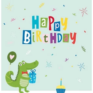 Szalvéta 33x33cm Croco Birthday 20db-os