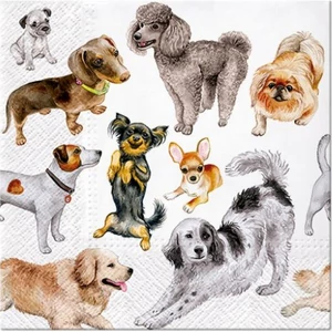 Szalvéta 33x33cm Dogs Happiness 20db-os
