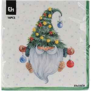 Szalvéta 33x33cm karácsony 16db/csomag 2féle manó KPM25