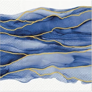 Szalvéta 33x33cm kék hullámmintás 20db/csomag