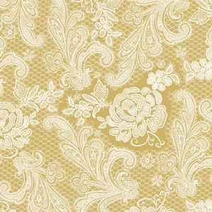 Szalvéta 33x33cm Lace Royal gold white dombornyomott 15-db-os