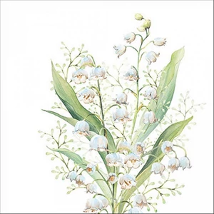 Szalvéta 33x33cm Lily of the valley white 20db-os