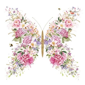 Szalvéta 33x33cm Papillon et fleurs papírszalvéta 33x33cm,20db-os