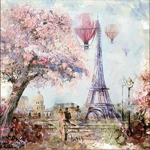 Szalvéta 33x33cm Paris art 20db-os