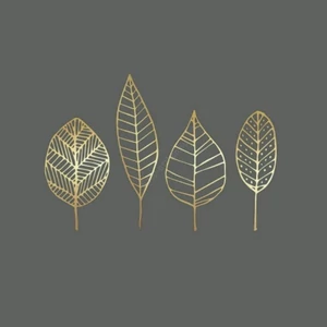 Szalvéta 33x33cm Pure Gold Leaves anthracite 20db-os 