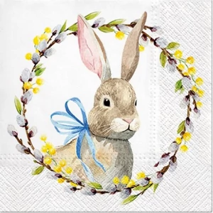 Szalvéta 33x33cm Rabbit with Catkins 20db-os 