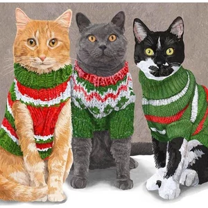 Szalvéta 33x33cm Sweater Cats 20db-os