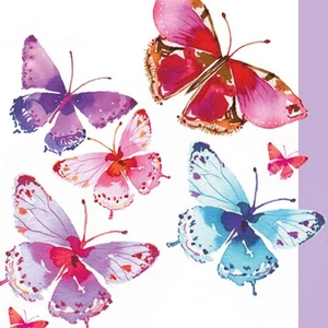 Szalvéta Ambiante Aquarell Butterflies papírszalvéta 33x33cm,20db-os