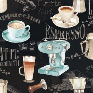 Szalvéta Ambiante barista black papírszalvéta 25x25cm,20db-os