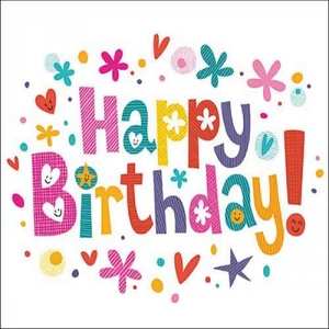 Szalvéta Ambiante Birthday wishes white papír papírszalvéta 33x33cm,20db-os