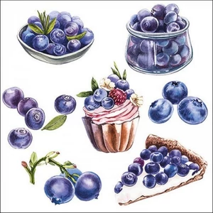 Szalvéta Ambiante Blueberries papír papírszalvéta 33x33cm,20db-os