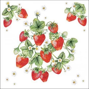Szalvéta Ambiante Bunch of strawberries papír papírszalvéta 33x33cm,20db-os