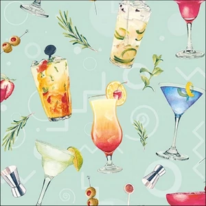 Szalvéta Ambiante Cocktail Party Aqua papír papírszalvéta 33x33cm,20db-os