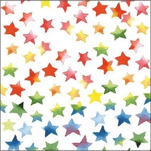 Szalvéta Ambiante Colourful Stars mix papírszalvéta 25x25cm,15db-os