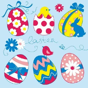Szalvéta Ambiante Easter Eggs Collection blue papírszalvéta 33x33cm,20db-os