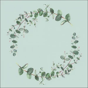 Szalvéta Ambiante Eucalyptus Branch Green papír papírszalvéta 33x33cm,20db-os