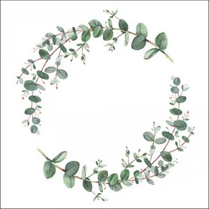 Szalvéta Ambiante Eucalyptus Branch White papír papírszalvéta 33x33cm,20db-os