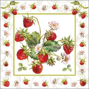 Szalvéta Ambiante Fresh Strawberries papírszalvéta 33x33cm,20db-os