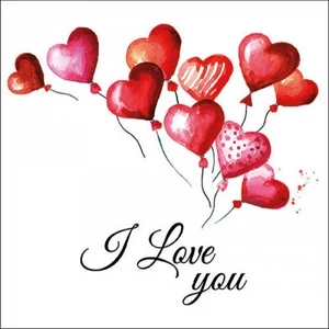 Szalvéta Ambiante Love Balloons papírszalvéta 33x33cm,20db-os