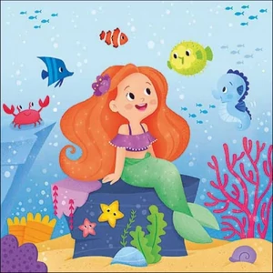 Szalvéta Ambiante Mermaid papírszalvéta 33x33cm,20db-os