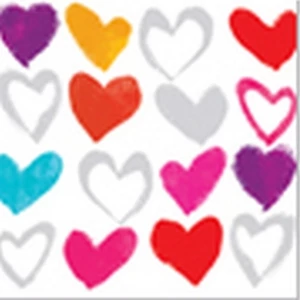 Szalvéta Ambiante Paper Hearts papírszalvéta 25x25cm,15db-os