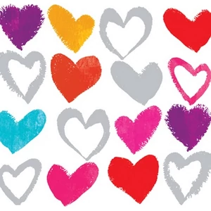 Szalvéta Ambiante Paper Hearts white papírszalvéta 33x33cm,20db-os