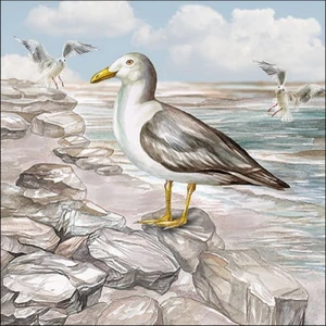 Szalvéta Ambiante Seagull On The Shore papírszalvéta 33x33cm,20db-os