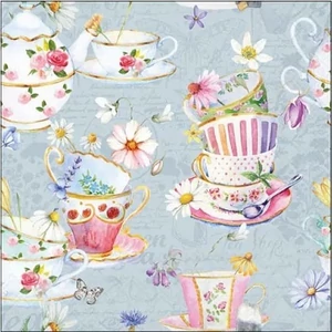 Szalvéta Ambiante Tea cups blue papírszalvéta 25X25cm,20db-os