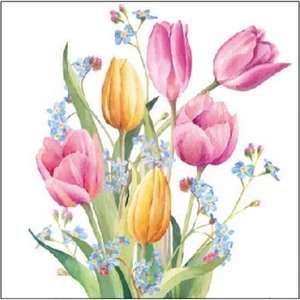Szalvéta Ambiante Tulips Bouquet papírszalvéta 25x25cm,15db-os