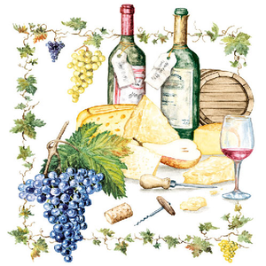 Szalvéta Ambient Wine and Cheese dombornyomott 33x33cm, 3rétegű 20db/csomag