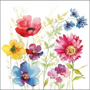 Szalvéta Ambiante Aquarell Meadow papírszalvéta 25x25cm,15db-os