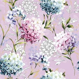 Szalvéta Ambiante virágos Horana Lilac papírszalvéta 33x33cm,20db-os