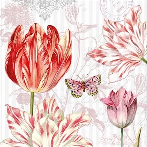 Szalvéta Ambiante Tulips Postcards papírszalvéta 33x33cm,20db-os