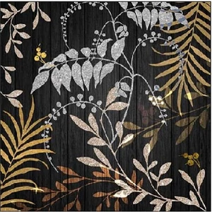 Szalvéta Ambiante Luxury Leaves Black papírszalvéta 25x25cm,15db-os