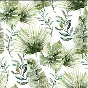 Szalvéta Ambiante jungle Jungle leaves white papírszalvéta 25x25cm,15db-os