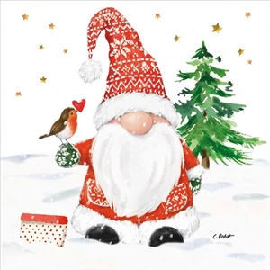 Szalvéta Ambiente Christmas Buddy papírszalvéta 33x33cm,20db-os