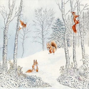 Szalvéta Ambiente Ecureuil hiver papírszalvéta 33x33cm,20db-os