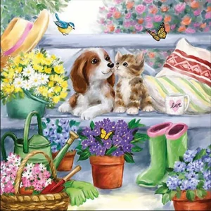 Szalvéta Ambiante tavaszi Bench friends papír papírszalvéta 33x33cm,20db-os