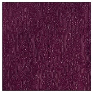 Szalvéta Ambiente Elegance Elegance berry dombornyomott papírszalvéta 25x25cm,15db-os