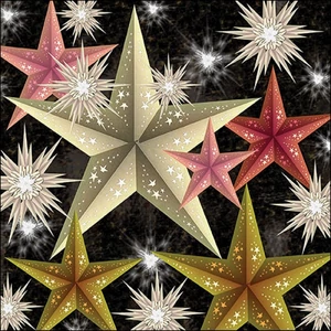 Szalvéta Ambiante csillagos Luminous stars papírszalvéta 33x33cm,20db-os