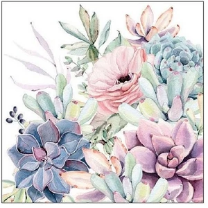 Szalvéta 33x33cm Ambiente Succulent Love 20db/csomag